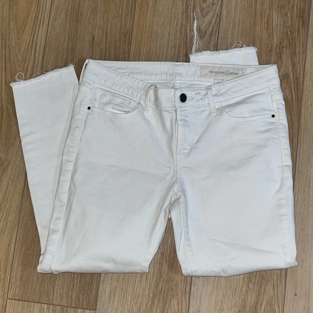 Treasure & Bond Distressed White Skinny Jeans | Size 27 - Picture 1 of 5